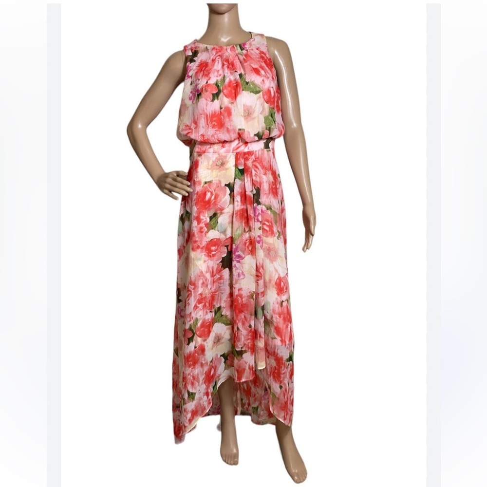 Shelby & Palmer High Low Dress - Pink and Green Floral